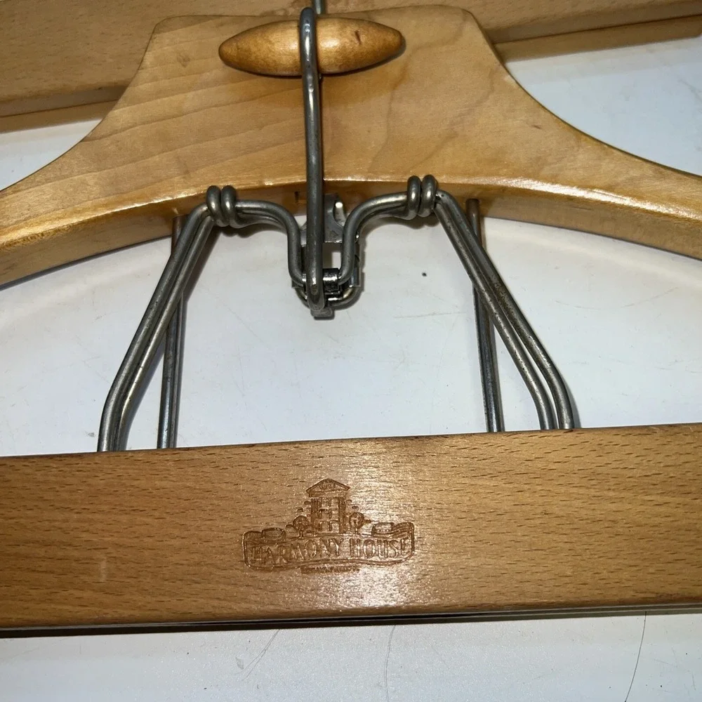 3 Harmony‎ House Vintage Wooden Suit And Pants Hangers And 1 Pants Only Hanger
